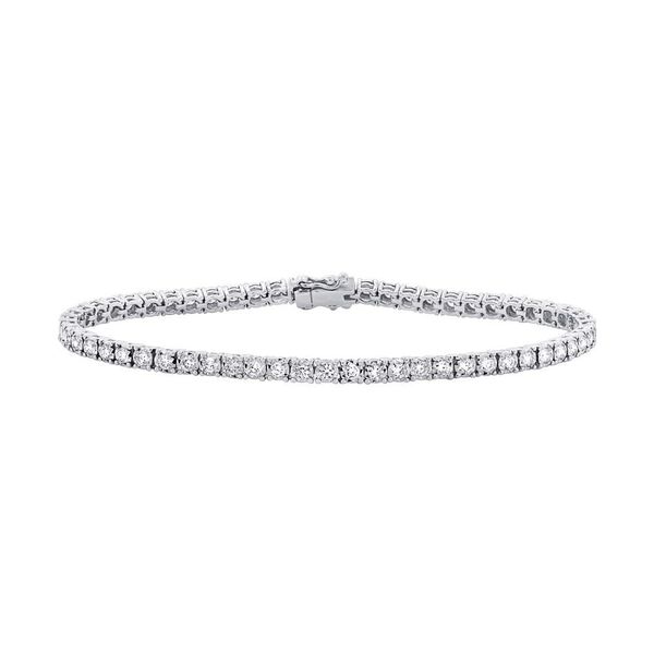 Lady's Tennis Diamond Bracelet set in 14 Kt White Gold Brax Jewelers Newport Beach, CA