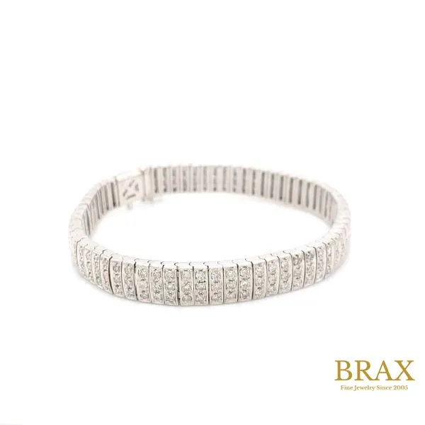 18 Karat White Gold Bracelet With 3.87Tw Round Diamonds Image 2 Brax Jewelers Newport Beach, CA