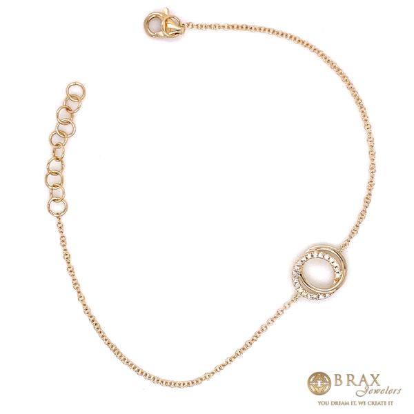 14 Karat Yellow Gold Love Knot Circle Bracelet with 0.07Tw Round Natural Diamonds - Style SC55012775 Brax Jewelers Image 2 Brax Jewelers Newport Beach, CA