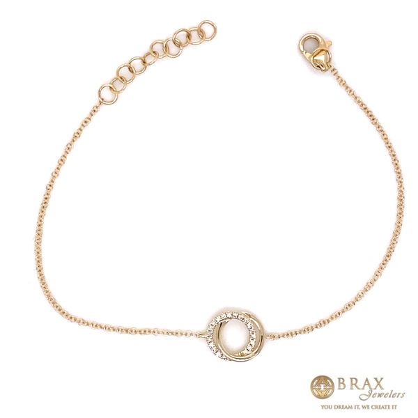14 Karat Yellow Gold Love Knot Circle Bracelet with 0.07Tw Round Natural Diamonds - Style SC55012775 Brax Jewelers Brax Jewelers Newport Beach, CA