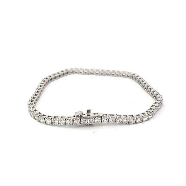 14 Karat White Gold Lab Grown Diamond Tennis Bracelet With 8.00Tw Round Diamonds Image 2 Brax Jewelers Newport Beach, CA