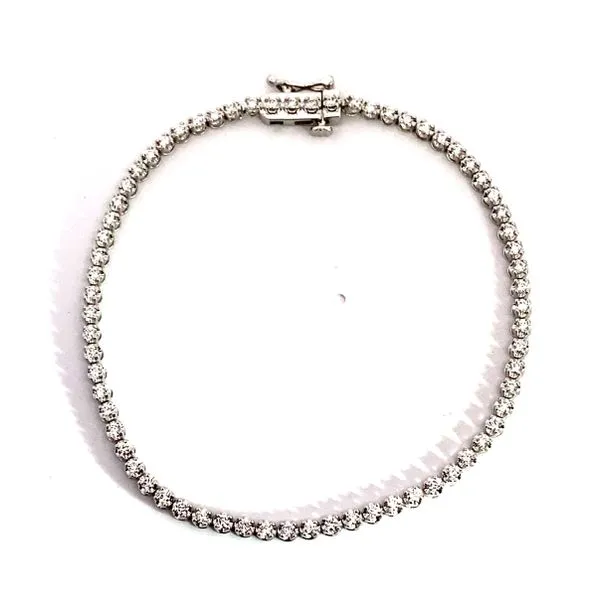 14 Karat White Gold Tennis Lab Grown Diamond Bracelet With 1.02Tw Round Diamonds Brax Jewelers Newport Beach, CA