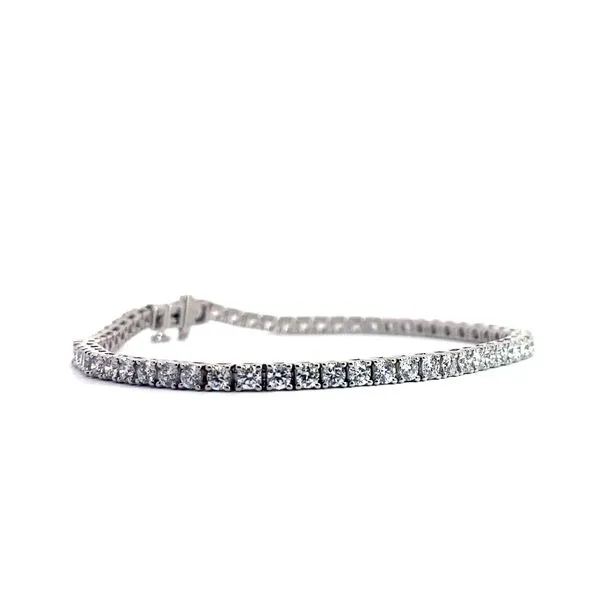 14 Karat White Gold Tennis Lab Grown Diamond Bracelet With 4.10Tw Round Diamonds Image 3 Brax Jewelers Newport Beach, CA