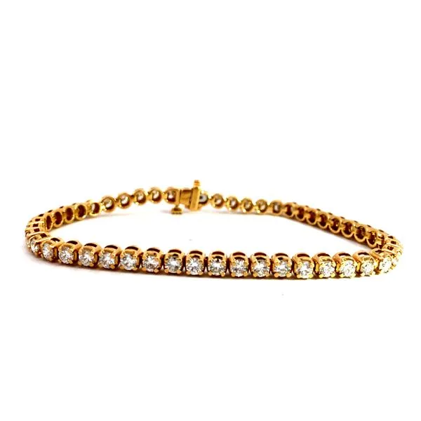 14K Yellow Gold Round 5.00Tw Lab Grown Diamond Tennis Bracelet Brax Jewelers Newport Beach, CA