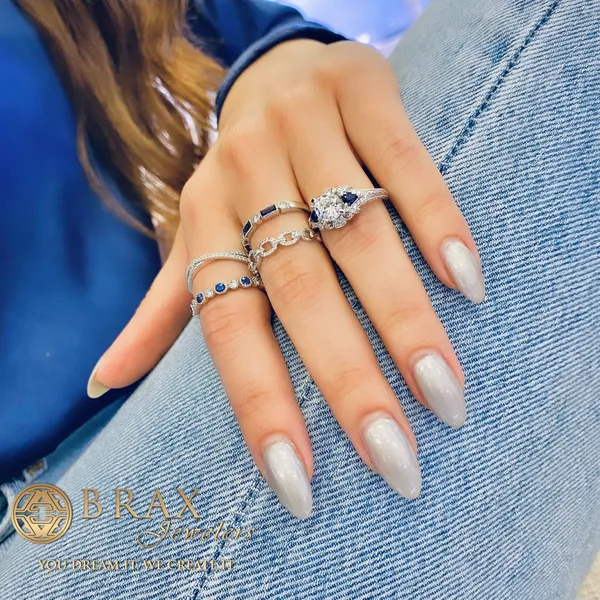0.14 Lady's Colored Stone Rings - Women's 14 Karat White Gold VW5082B3 - Brax jewelers Image 4 Brax Jewelers Newport Beach, CA