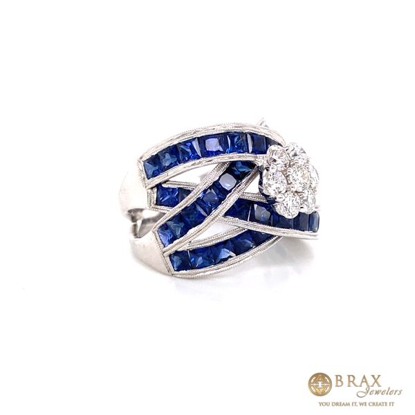 18 Karat White Gold Sapphire and Diamond Fashion Ring Image 2 Brax Jewelers Newport Beach, CA