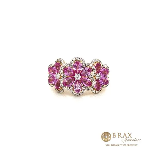 Pink Sapphire Flower Fashion Ring Brax Jewelers Newport Beach, CA