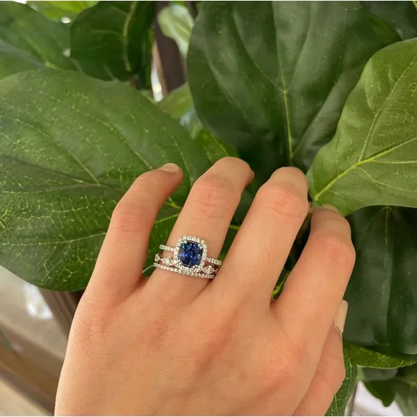 14K White Gold Cushion Cut Diamond Halo Engagement Ring Image 4 Brax Jewelers Newport Beach, CA