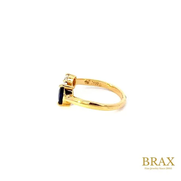 18 Karat Yellow Gold Fashion Ring With 1.25Tw Princess Blue Sapphires and 0.33Tw Pear Diamond-Brax Jewelers Image 3 Brax Jewelers Newport Beach, CA