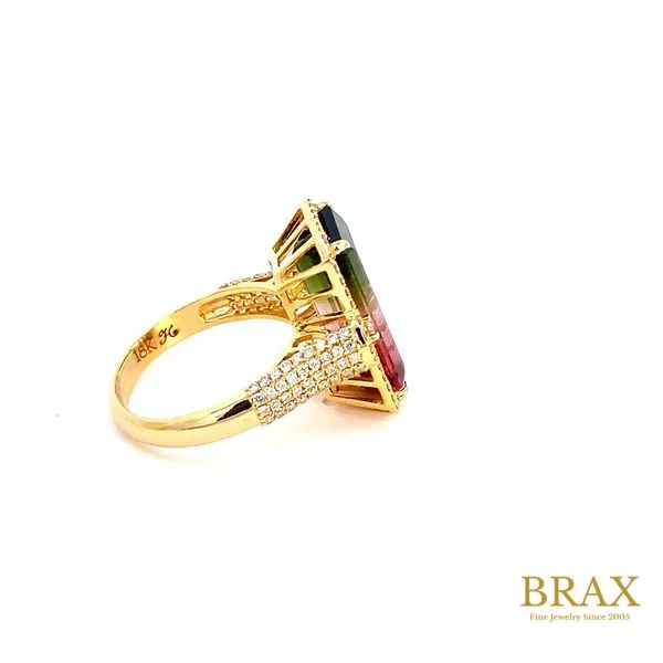 18K Yellow Gold Exquisite Tourmaline & Diamond Ring Image 2 Brax Jewelers Newport Beach, CA
