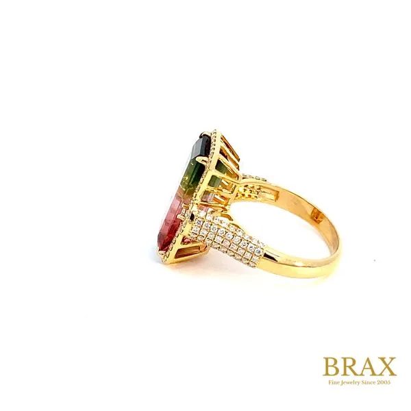 18K Yellow Gold Exquisite Tourmaline & Diamond Ring Image 3 Brax Jewelers Newport Beach, CA