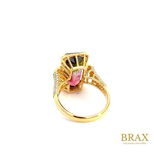 18K Yellow Gold Exquisite Tourmaline & Diamond Ring Image 4 Brax Jewelers Newport Beach, CA