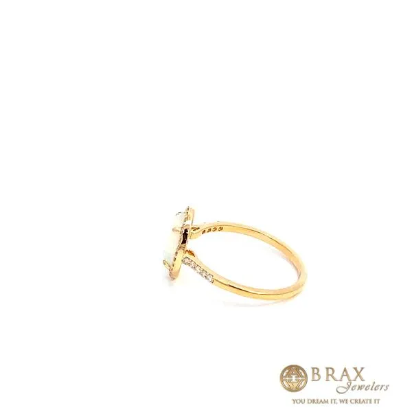 18 Karat Yellow Gold Fashion Ring With 1=1.15Tw Oval Opals and 0.19Tw Round Diamonds-Brax Jewlers Image 3 Brax Jewelers Newport Beach, CA