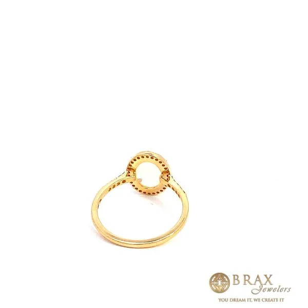 18 Karat Yellow Gold Fashion Ring With 1=1.15Tw Oval Opals and 0.19Tw Round Diamonds-Brax Jewlers Image 4 Brax Jewelers Newport Beach, CA
