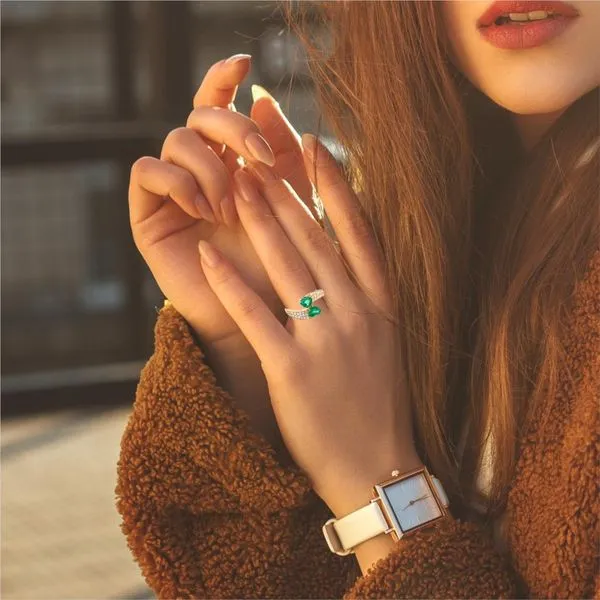 18 Karat Yellow Gold Fashion Ring With 2=1.07Tw Heart Cut Emeralds and 0.41Tw Round Diamonds-Brax Jewelers Image 5 Brax Jewelers Newport Beach, CA