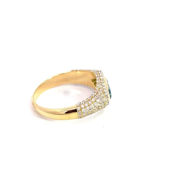18 Karat Yellow Gold Fashion Ring With 1.44Tw Fantasy Cut Blue Topaz and 0.85Tw Round Diamonds-Brax Jewelers Image 2 Brax Jewelers Newport Beach, CA