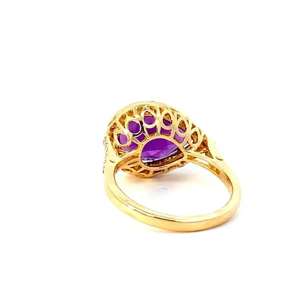 18 Karat Yellow Gold Fashion Ring With 1=4.77Tw Heart Amethyst and 0.40Tw Round Diamonds-Brax Jewelers Image 3 Brax Jewelers Newport Beach, CA