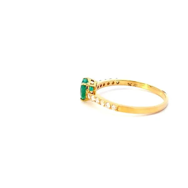 18 Karat Yellow Gold Fashion Ring With 1=0.52Tw Heart Emerald and 0.21Tw Round Diamonds-Brax Jewlers Image 2 Brax Jewelers Newport Beach, CA