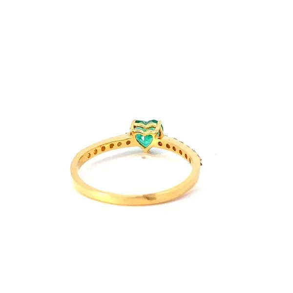 18 Karat Yellow Gold Fashion Ring With 1=0.52Tw Heart Emerald and 0.21Tw Round Diamonds-Brax Jewlers Image 3 Brax Jewelers Newport Beach, CA