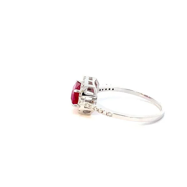 18 Karat White Gold Fashion Ring With 1=1.14Tw Emerald Cut Ruby and 0.22Tw Round Diamonds-Brax Jewlers Image 2 Brax Jewelers Newport Beach, CA