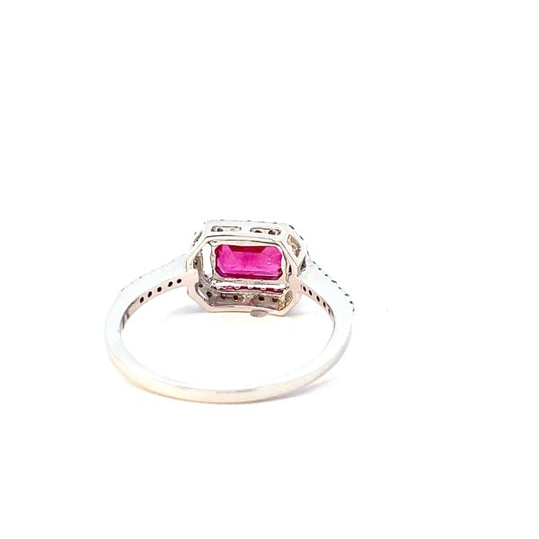 18 Karat White Gold Fashion Ring With 1=1.14Tw Emerald Cut Ruby and 0.22Tw Round Diamonds-Brax Jewlers Image 3 Brax Jewelers Newport Beach, CA