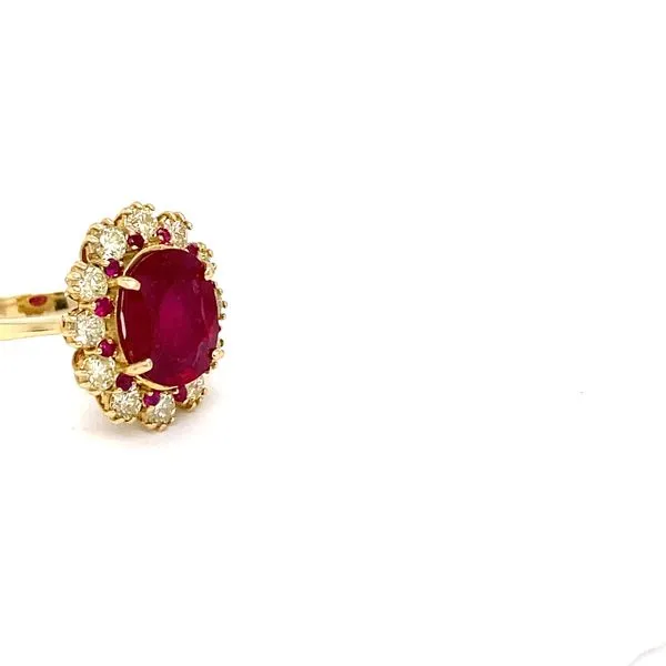 Lady's Halo Colored Stone Rings - Women's 14 Karat Yellow Gold - Brax jewelers Image 2 Brax Jewelers Newport Beach, CA