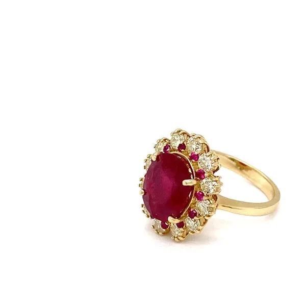 Lady's Halo Colored Stone Rings - Women's 14 Karat Yellow Gold - Brax jewelers Image 3 Brax Jewelers Newport Beach, CA