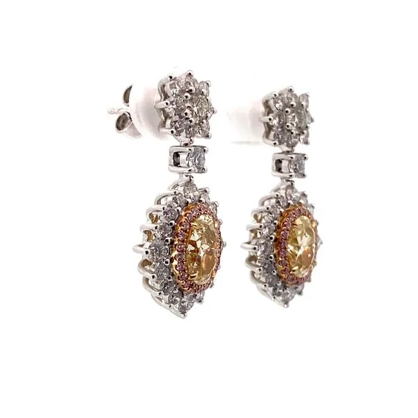 Lady's Natural Diamond Earrings 18 Karat Two-Tone Gold E79973 - Brax jewelers Image 3 Brax Jewelers Newport Beach, CA