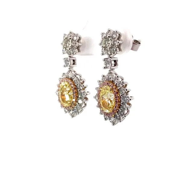 Lady's Natural Diamond Earrings 18 Karat Two-Tone Gold E79973 - Brax jewelers Image 4 Brax Jewelers Newport Beach, CA