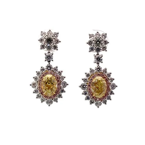 Lady's Natural Diamond Earrings 18 Karat Two-Tone Gold E79973 - Brax jewelers Brax Jewelers Newport Beach, CA