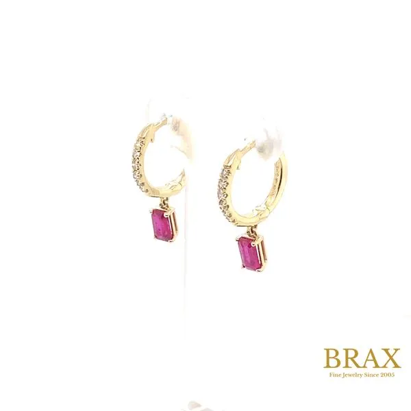 0.12 Lady's Huggie Colored Stone Earrings 10 Karat Yellow Gold 58728TSERRBYG-OC - Brax jewelers Image 4 Brax Jewelers Newport Beach, CA