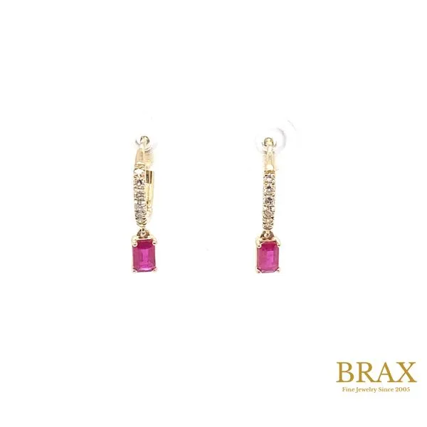 0.12 Lady's Huggie Colored Stone Earrings 10 Karat Yellow Gold 58728TSERRBYG-OC - Brax jewelers Brax Jewelers Newport Beach, CA