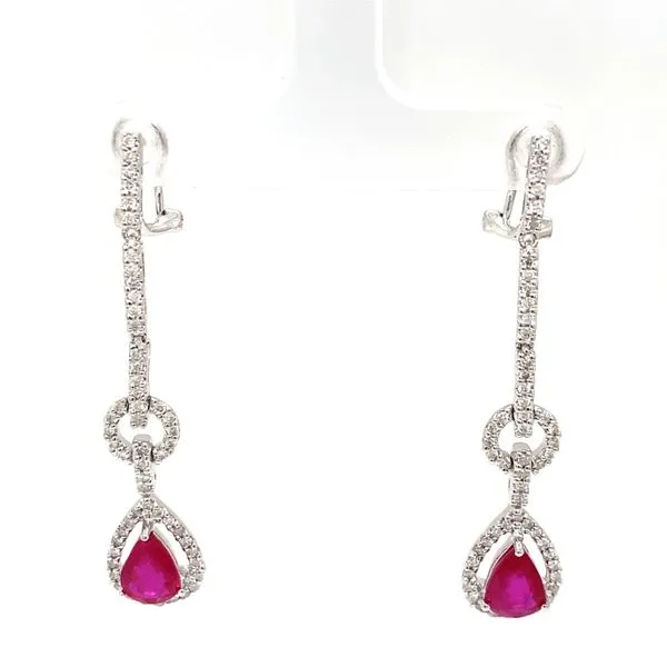 Lady's Drop Colored Stone Earrings 18 Karat White Gold  - Brax jewelers Brax Jewelers Newport Beach, CA