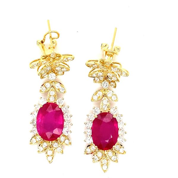 Lady's Drop Colored Stone Earrings 14 Karat Yellow Gold - Brax jewelers Image 2 Brax Jewelers Newport Beach, CA