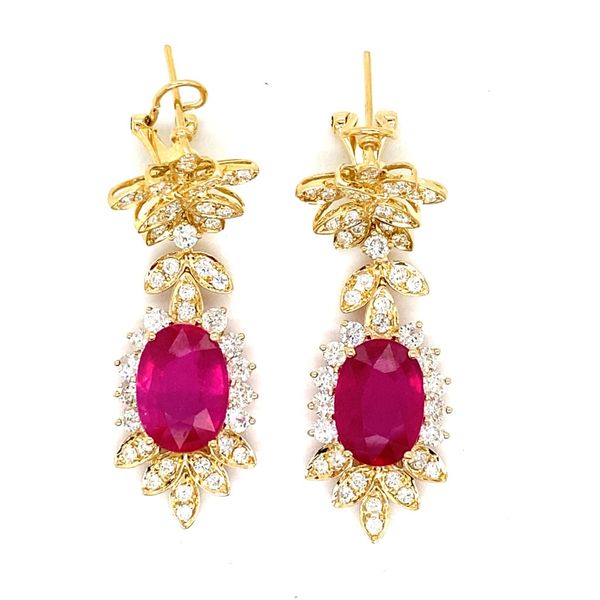 Lady's Drop Colored Stone Earrings 14 Karat Yellow Gold - Brax jewelers Brax Jewelers Newport Beach, CA