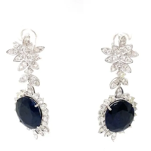 Lady's Drop Colored Stone Earrings 14 Karat White Gold - Brax jewelers Image 2 Brax Jewelers Newport Beach, CA