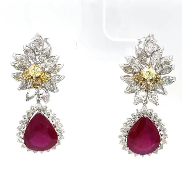 Lady's Colored Stone Earrings 18 Karat White Gold  - Brax jewelers Brax Jewelers Newport Beach, CA
