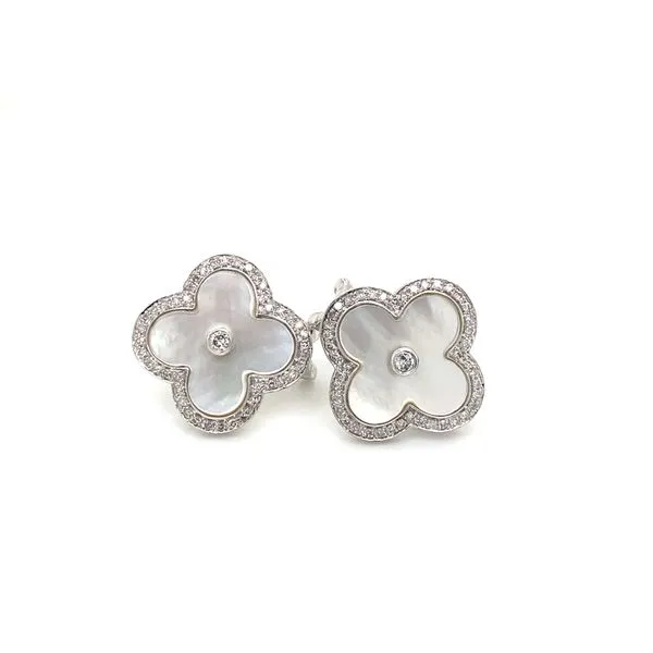 0.45 Lady's Colored Stone Earrings 14 Karat White Gold E85003 - Brax jewelers Brax Jewelers Newport Beach, CA