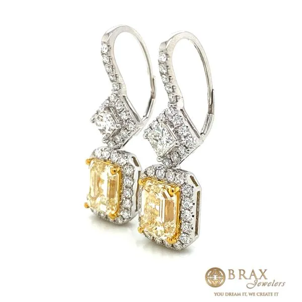 1.42 Lady's Colored Stone Earrings 18 Karat White Gold E84608 - Brax jewelers Image 2 Brax Jewelers Newport Beach, CA