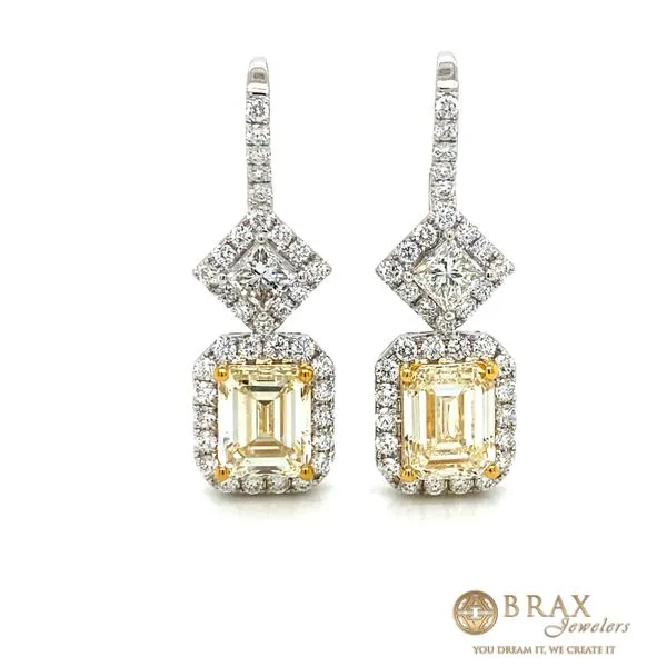 1.42 Lady's Colored Stone Earrings 18 Karat White Gold E84608 - Brax jewelers Brax Jewelers Newport Beach, CA