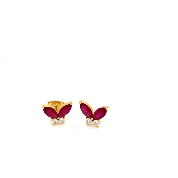 Lady's Colored Stone Earrings 18 Karat Yellow Gold  - Brax jewelers Brax Jewelers Newport Beach, CA
