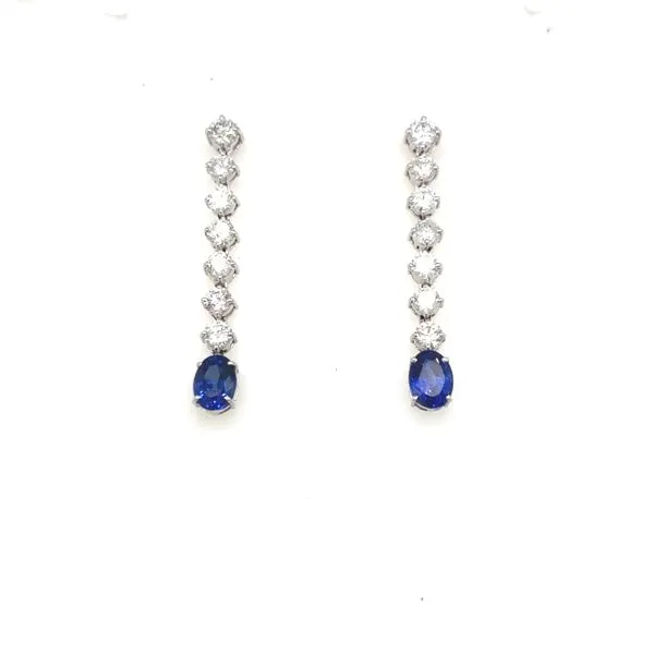 Lady's Colored Stone Earrings 18 Karat White Gold - Brax jewelers Brax Jewelers Newport Beach, CA