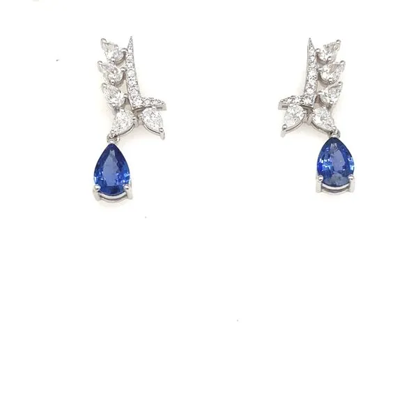 Lady's Colored Stone Earrings 18 Karat White Gold Brax jewelers Brax Jewelers Newport Beach, CA