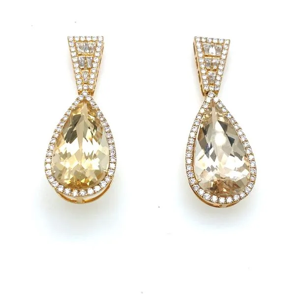 Lady's Colored Stone MorganiteEarrings 18 Karat Yellow Gold - Brax jewelers Brax Jewelers Newport Beach, CA