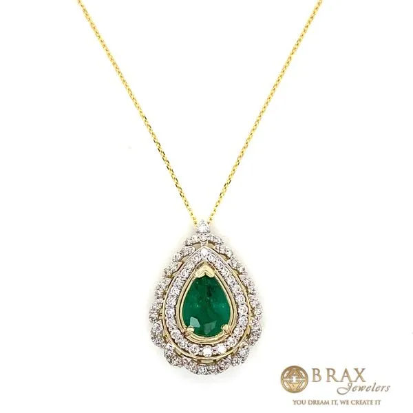 Pear Shape Emerald Pendant Brax Jewelers Newport Beach, CA