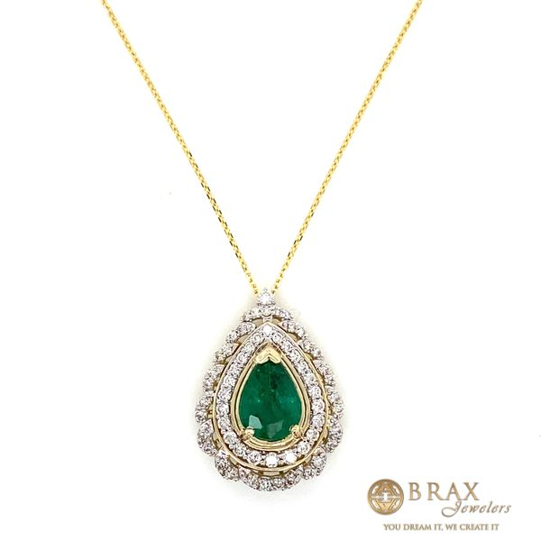 Pear Shape Emerald Pendant Brax Jewelers Newport Beach, CA