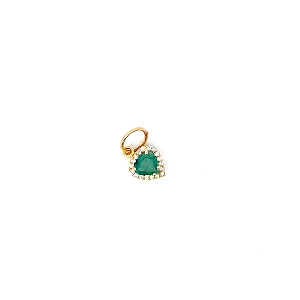 14 Karat Yellow Gold Pendant With 0.39Tw Fantasy Cut Emerald And 0.08Tw Round Diamonds - Brax Jewelers Image 2 Brax Jewelers Newport Beach, CA