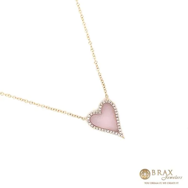 Heart Pink Opal Necklace in Yellow 14 Karat Gold - Brax Jewelers Image 2 Brax Jewelers Newport Beach, CA