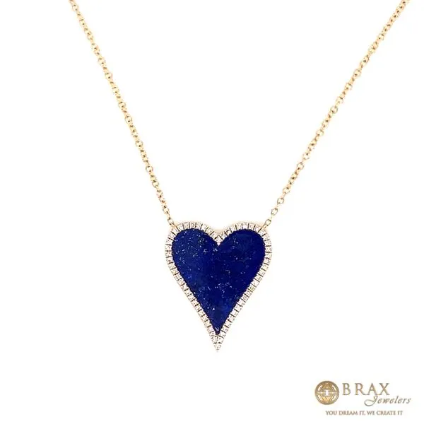 Deep Blue Lapis Heart Necklace Brax Jewelers Newport Beach, CA