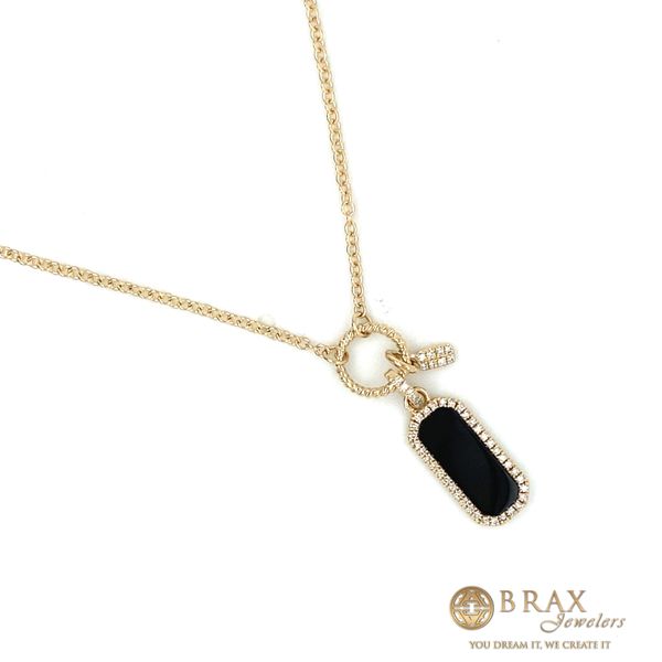 Onyx Dog Tag Necklace Image 2 Brax Jewelers Newport Beach, CA